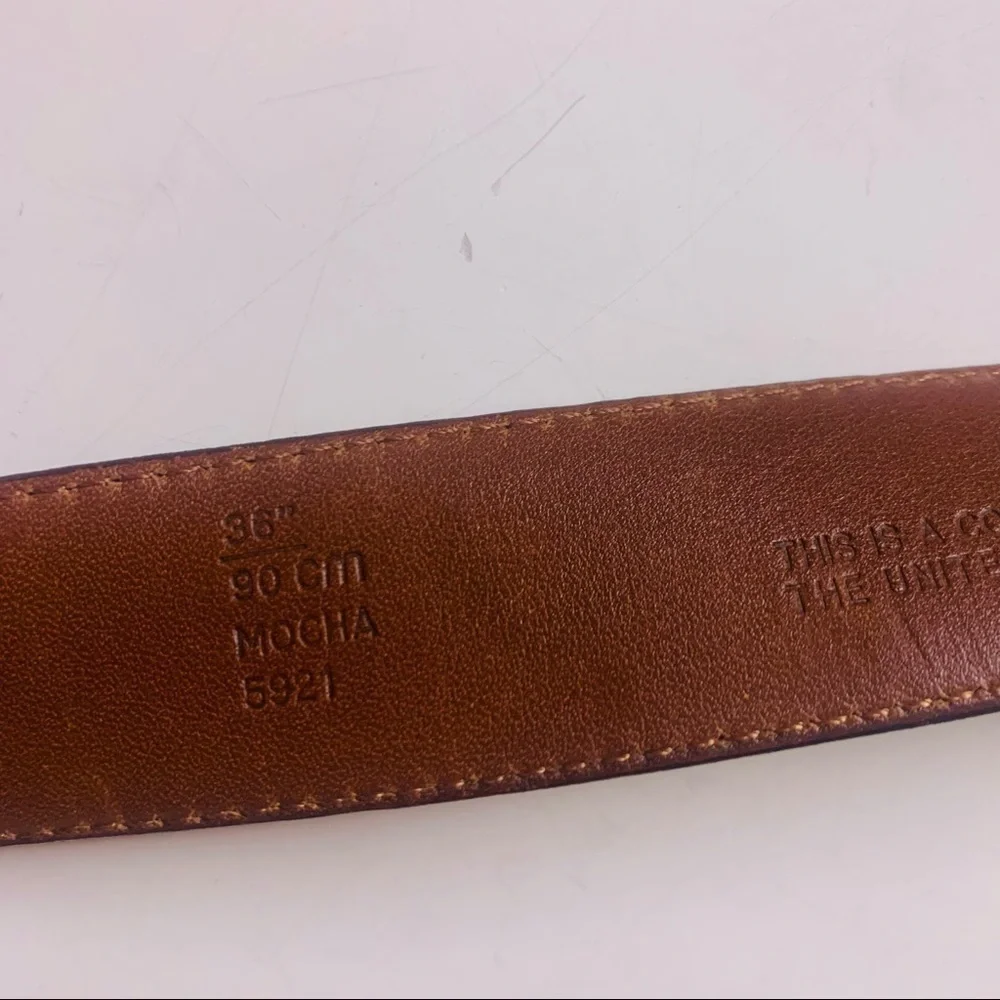 Coach Handcrafted Tumbled Cowhide Mocha Brown Belt women’s 36”